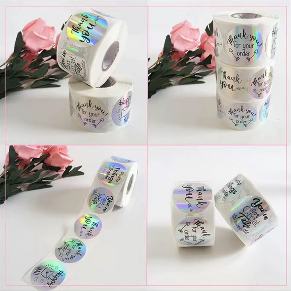 500 Roll Holographic Thank You Stickers PRICE IS FIRM - Picture 4 of 6